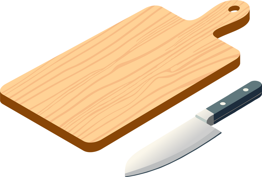 Knife and Chopping Board Illustration